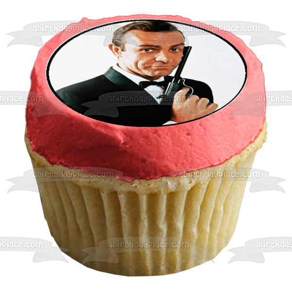 James Bond 007 Pierce Brosnan Sean Connery and Timothy Dalton Edible Cupcake Topper Images ABPID03956