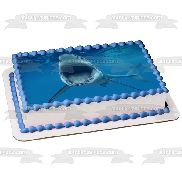 Shark Underwater Sharp Teeth Edible Cake Topper Image ABPID05981