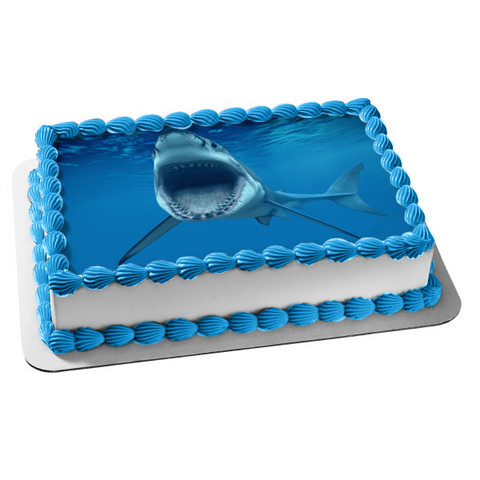 Shark Underwater Shark Teeth Edible Cake Topper Image ABPID05981