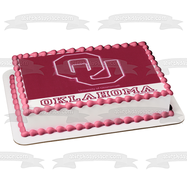 University of Oklahoma Logo Edible Cake Topper Image ABPID05996