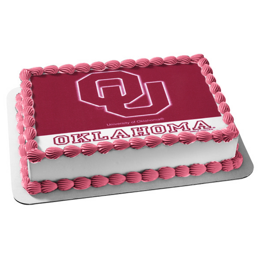 University of Oklahoma Logo Edible Cake Topper Image ABPID05996