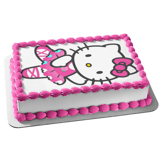 Hello Kitty Ballerina with a Hair Bow Edible Cake Topper Image ABPID06003