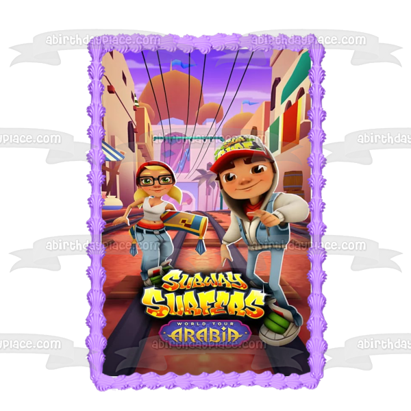 Subway Surfers World Tour Arabia Jake and Tricky Edible Cake Topper Image ABPID06009