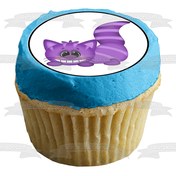 Alice In Wonderland Mad Hatter Cheshire Cat and an Ace of Spades Edible Cupcake Topper Images ABPID04145