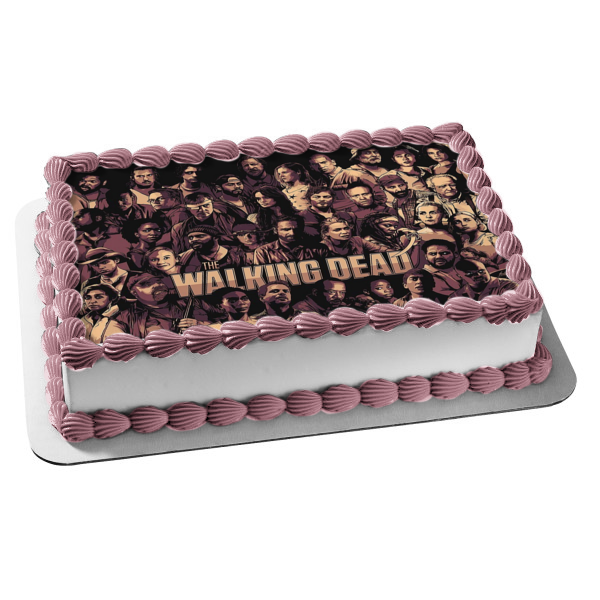 The Walking Dead Logo Rick Darryl Carl and Andrea Edible Cake Topper Image ABPID06028