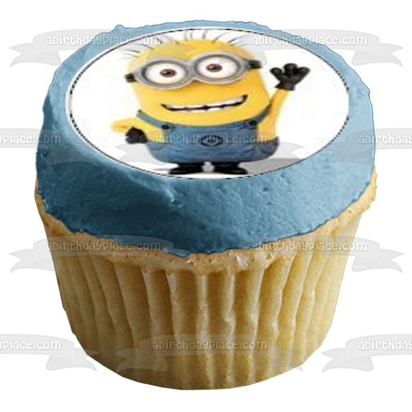 Despicable Me Minions Banana and a Party Noise Maker Edible Cupcake Topper Images ABPID04584