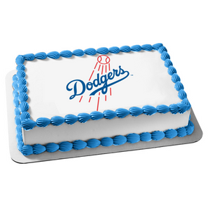 Los Angeles Dodgers Mlb Baseball Edible Cake Topper Image ABPID06143