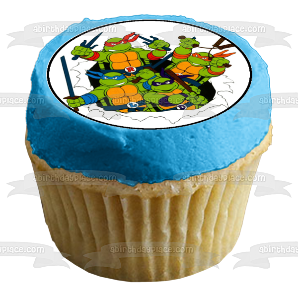 Teenage Mutant Ninja Turtles Tmnt Leonardo Donatello Raphael and Michelangelo Edible Cupcake Topper Images ABPID04695