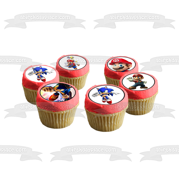 Super Mario Sonic the Hedgehog Edible Cupcake Topper Images ABPID05108
