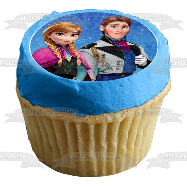 Frozen Anna Elsa Hans Olaf and Kristoff Edible Cupcake Topper Images ABPID05331