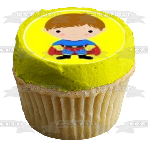 Superhero Kids Batman Superman and Wonder Woman Edible Cupcake Topper Images ABPID05320