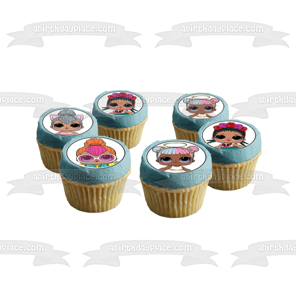 LOL. Surprise Neon Q.T. Kitty Queen and Coconut Q.T. Edible Cupcake Topper Images ABPID05389