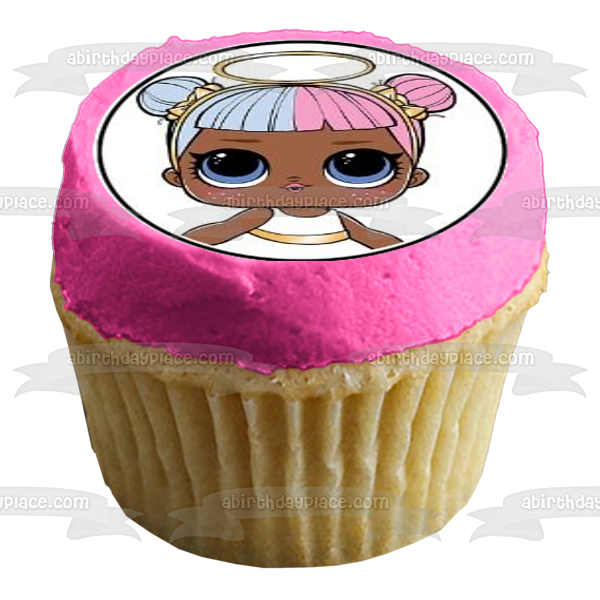 LOL. Surprise Neon Q.T. Kitty Queen and Coconut Q.T. Edible Cupcake Topper Images ABPID05389