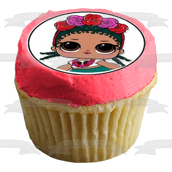 LOL. Surprise Neon Q.T. Kitty Queen and Coconut Q.T. Edible Cupcake Topper Images ABPID05389