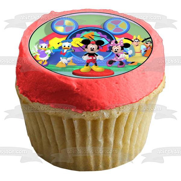 Mickey Mouse Clubhouse Minnie Mouse Goofy Pluto Donald Duck and Daisy Duck  Happy 2nd Birthday Edible Cupcake Topper Images ABPID05402