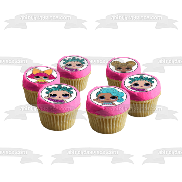 LOL. Surprise Queen Bee Splash Queen Glitter and Glitter Queen Edible Cupcake Topper Images ABPID05748