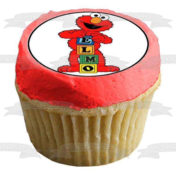 Sesame Street Elmo Muppet Elmo's World Waving Edible Cupcake Topper Images ABPID05647