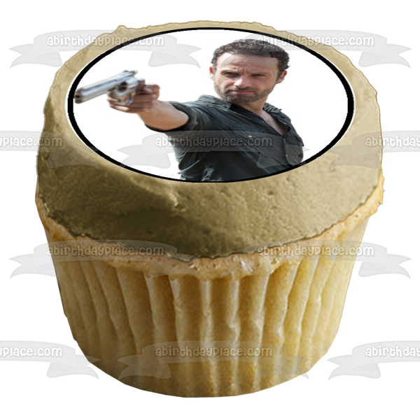 The Walking Dead Logo Daryl Leon Glenn and Carl Edible Cupcake Topper Images ABPID05808