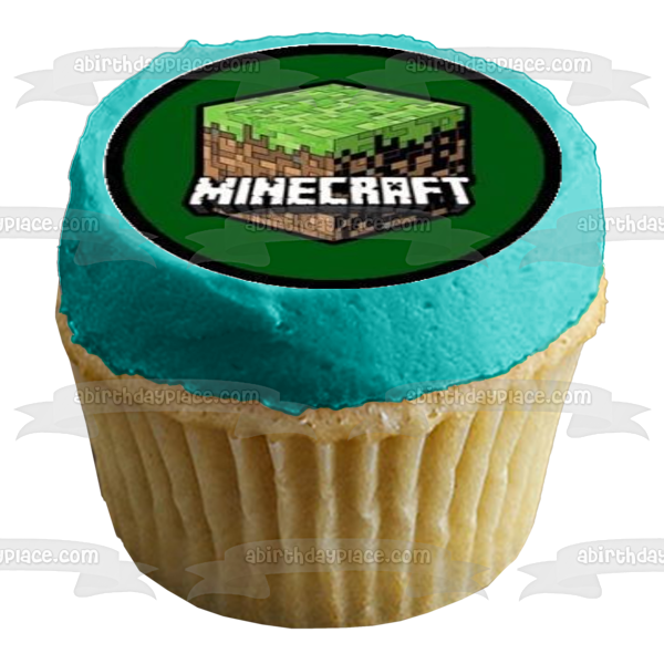 Minecraft Logo Steve Alex and Skeletons Edible Cupcake Topper Images ABPID05842