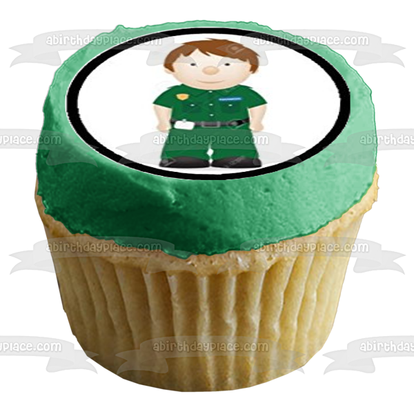 Imágenes de decoración comestible para cupcakes de un médico de ambulancia de primeros auxilios y un helicóptero ABPID05844 