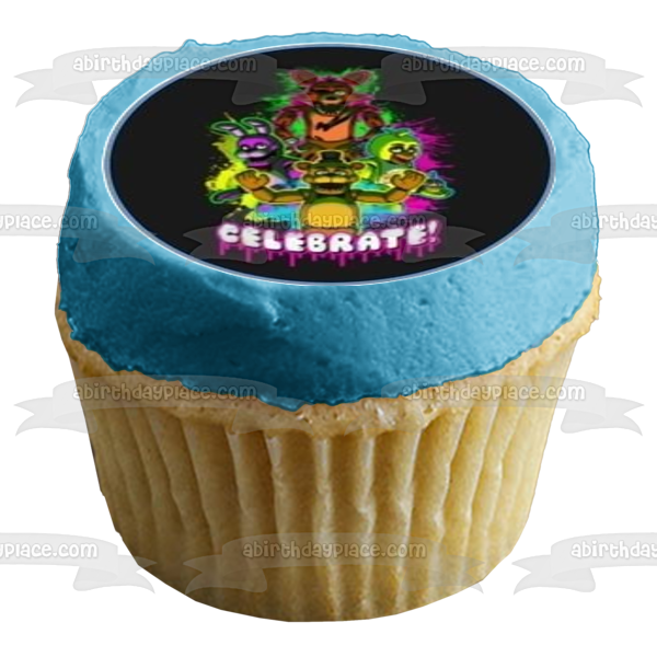 Five Nights at Freddy's Freddy Fazbear Bonnie and Foxy Edible Cupcake Topper Images ABPID05951