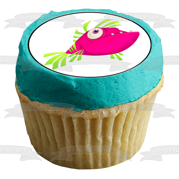Tropical Fish Puffer Fish and Rainbow Fish Edible Cupcake Topper Images ABPID06061