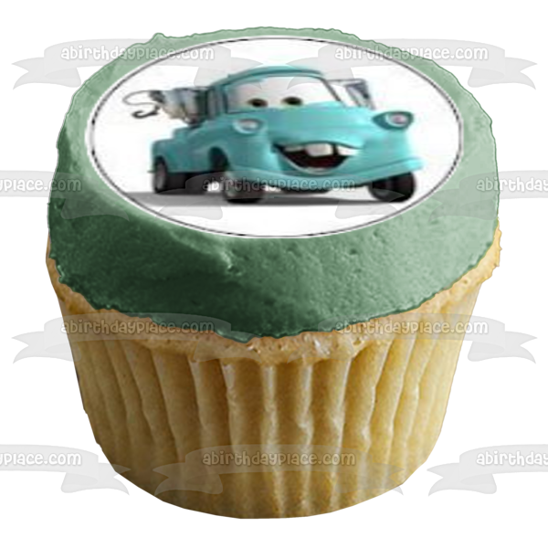 Cars Mater Sir Tow Mater Fillmore and Lightening McQueen Edible Cupcake Topper Images ABPID05895