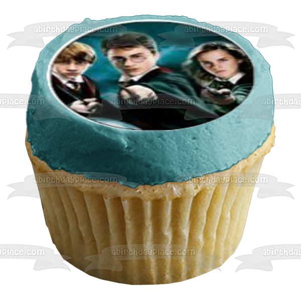 Harry Potter Hermione Granger Ron Weasley Serverus Snape and Draco Malfoy Edible Cupcake Topper Images ABPID06156