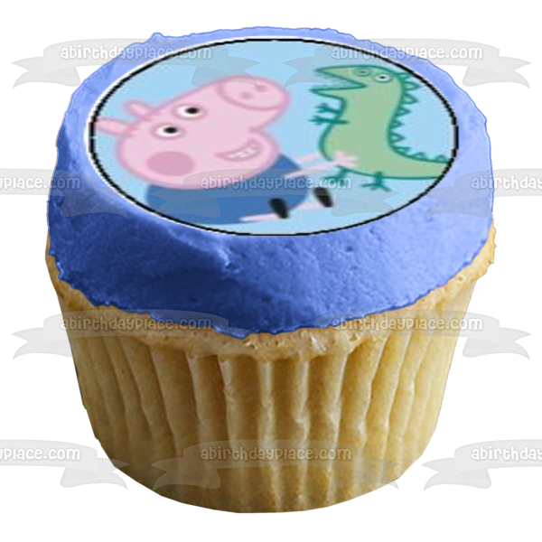 Peppa Pig George Mr. Dinosaur Daddy Pig and Mummy Pig Edible Cupcake Topper Images ABPID06180
