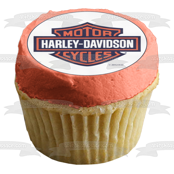 Harley-Davidson Motor Cycles and the American Flag Edible Cupcake Topper Images ABPID06666