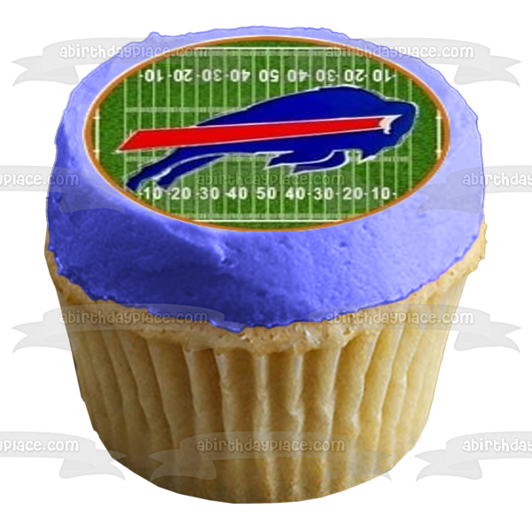 NFL Football Logos Green Football Fields Miami Dolphins and the New York Jets Edible Cupcake Topper Images ABPID06688
