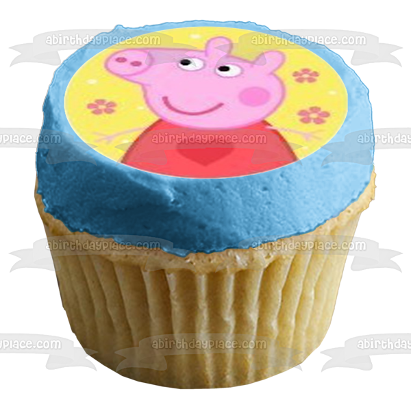 Peppa Pig Mummy Daddy George Flying and Getting Muddy Edible Cupcake Topper Images ABPID06453
