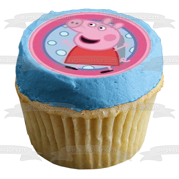 Peppa Pig Mummy Daddy George Flying and Getting Muddy Edible Cupcake Topper Images ABPID06453