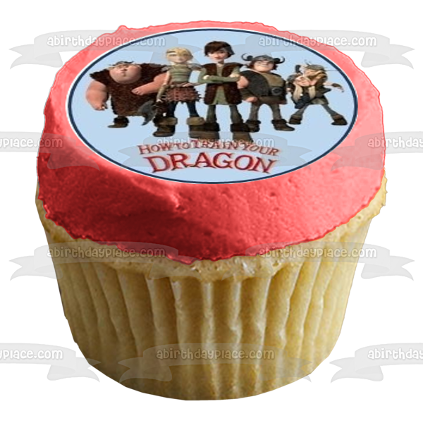 How to Train Your Dragon Fishlegs Hiccup Astrid and Toothless Edible Cupcake Topper Images ABPID06689