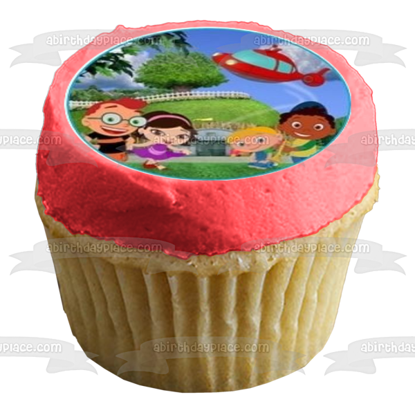 Little Einsteins Logo Spaceship Balloons Leo Annie June and Quincy with Spaceships and Balloons Edible Cupcake Topper Images ABPID06720