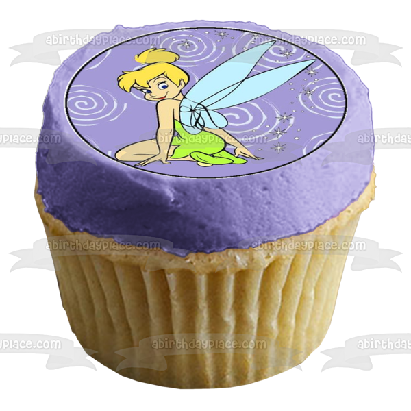 Tinkerbell Wings Flowers Fawn and Rosetta Edible Cupcake Topper Images ABPID07406
