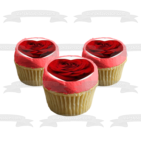 Love Roses and Hearts Edible Cupcake Topper Images ABPID07417