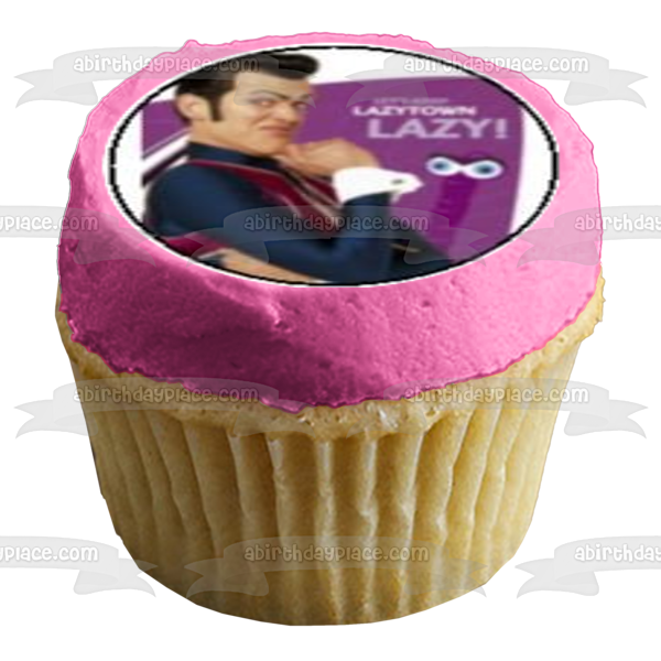 Lazy Town Stephanie Sportacus and Robbie Rotten Edible Cupcake Topper Images ABPID07445