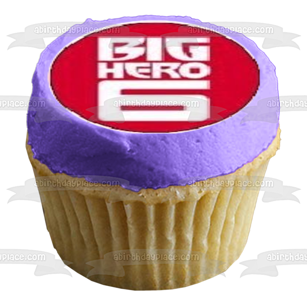 Big Hero 6 Logo Hiro Red Baymax White Baymax Go Go and Honey Lemon Edible Cupcake Topper Images ABPID06978
