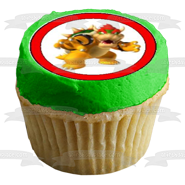 Super Mario Brothers Luigi Yoshi Wario and Bowser Edible Cupcake Topper Images ABPID07534