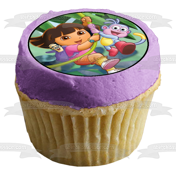 Dora the Explorer Boots Swiper Backpack and Tico Edible Cupcake Topper Images ABPID07180