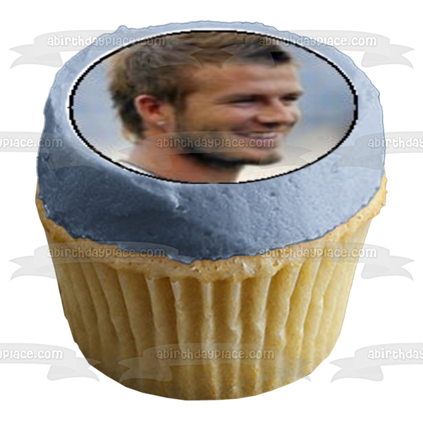 David Beckkam Soccer English Professional Footballer Edible Cupcake Topper Images ABPID07558