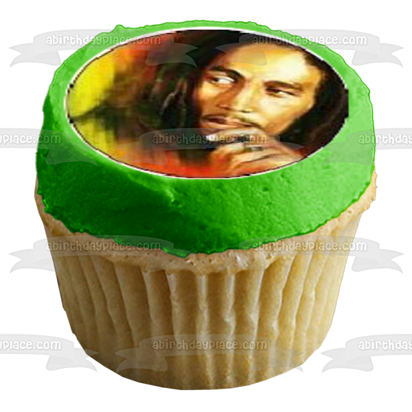 Bob Marley Red Yellow Green Edible Cupcake Topper Images ABPID07606