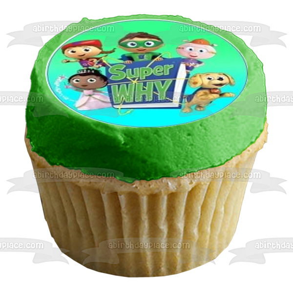 Super Why Happy Birthday Cake Pinata Whyatt Pig and Princess Pea Edible Cupcake Topper Images ABPID07671