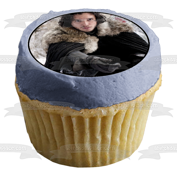 Game of Thrones Logo Daenerys Targaryen Jon Snow Tyrion Lannister and Bronn Edible Cupcake Topper Images ABPID07752