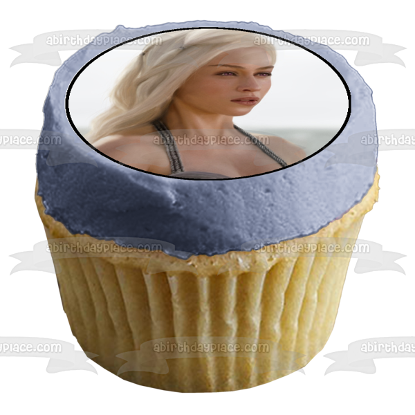 Game of Thrones Logo Daenerys Targaryen Jon Snow Tyrion Lannister and Bronn Edible Cupcake Topper Images ABPID07752