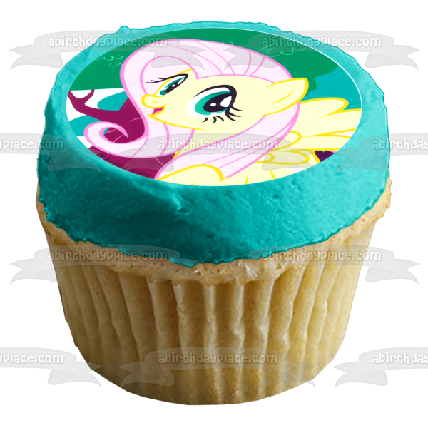 My Little Pony Equestria Girls Rainbow Dash Fluttershy Pinkie Pie Rarity Applejack and Princess Celestia Edible Cupcake Topper Images ABPID08249