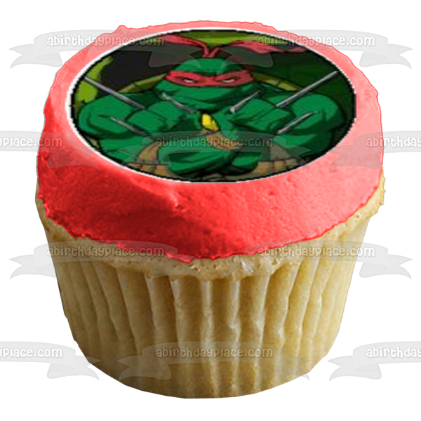 Teenage Mutant Ninja Turtles Logo Donatello Michaelangelo Leonardo and Raphael Tmnt Edible Cupcake Topper Images ABPID08073