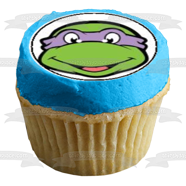 Teenage Mutant Ninja Turtles Logo Donatello Michaelangelo Leonardo and Raphael Tmnt Edible Cupcake Topper Images ABPID08073