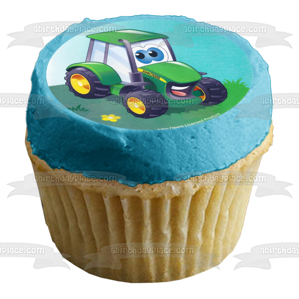 John Deere Logo Tractors Edible Cupcake Topper Images ABPID08136